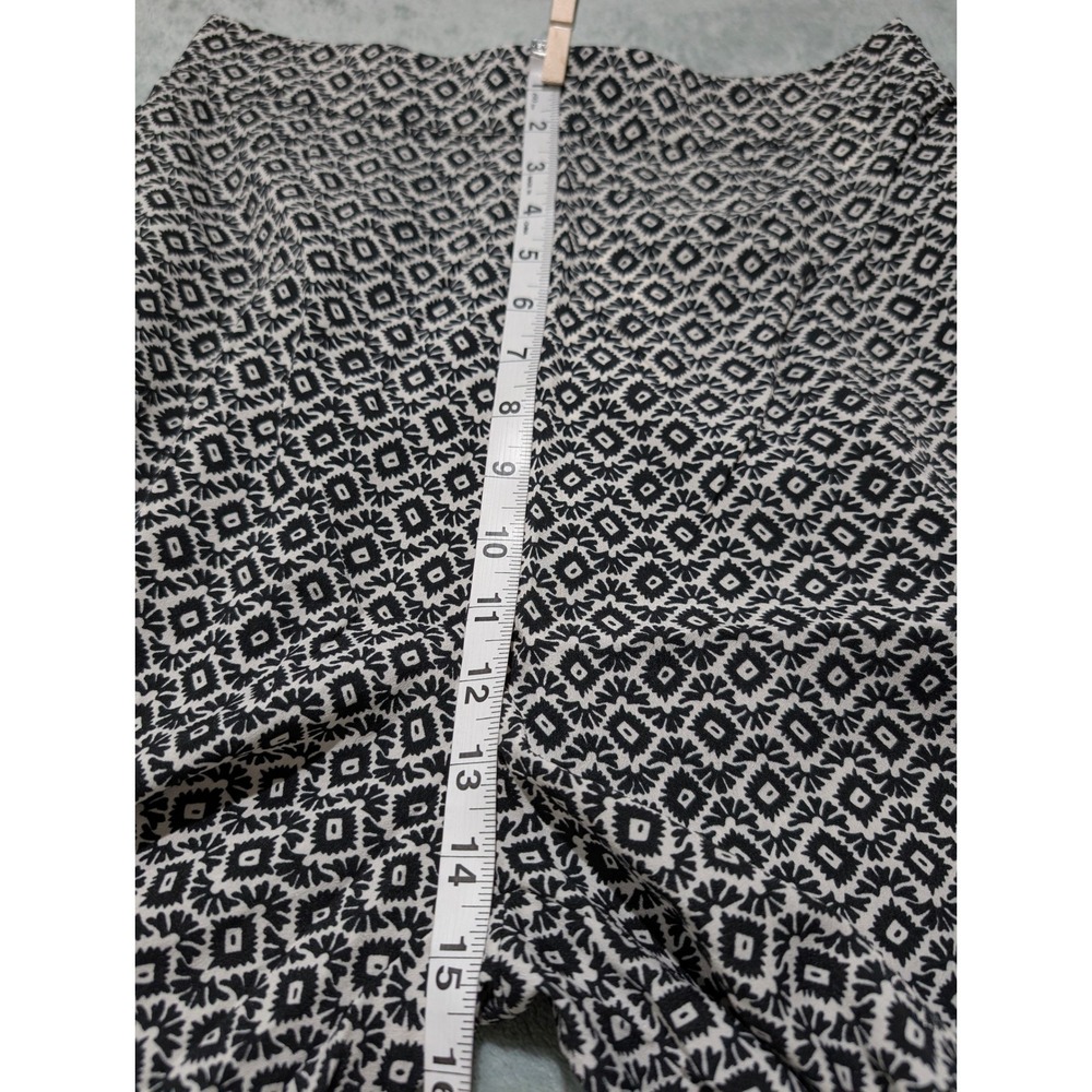 Resort Boho Black White Geometric Diamond Print Wide Leg Pants M NEW SM Wardrobe - Picture 6 of 8